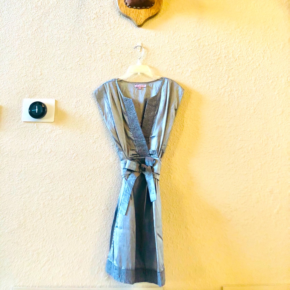 Calypso St Barth metallic silver holiday dress